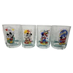 Mcdonald’s Walt Disney World 2000 Celebration Mickey Mouse Glasses Set Of 4 MINT